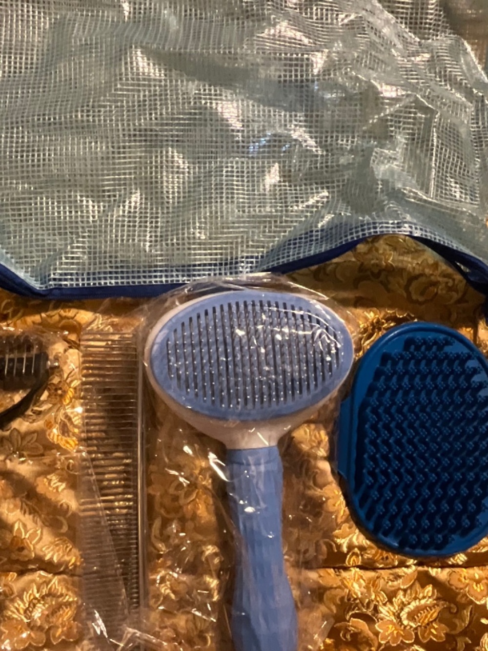 Blue 6pc Pet Grooming Set Brush Comb Shedding Rake Dog Grooming Kit